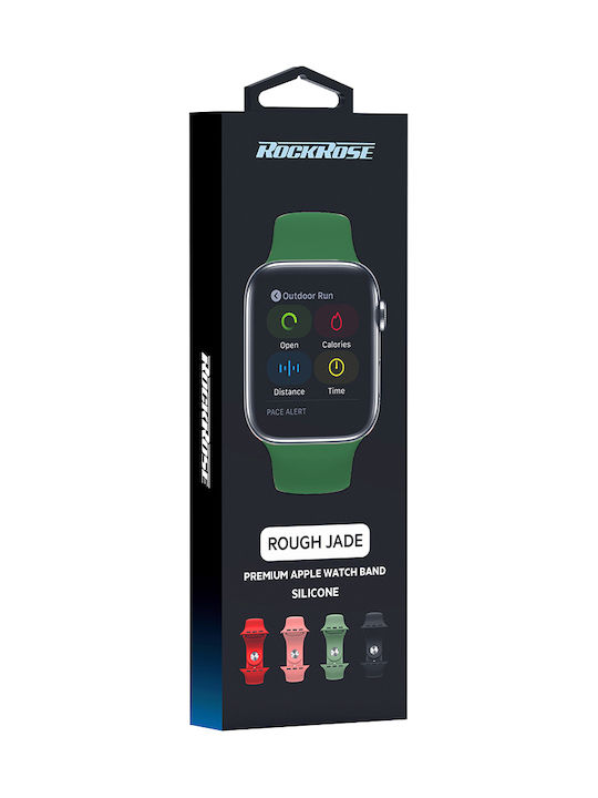 Rockrose Rough Jade Curea Silicon cu Pin Verde (Apple Watch 44/45/46mm/Ultra 49mm) RRBAWRJMG