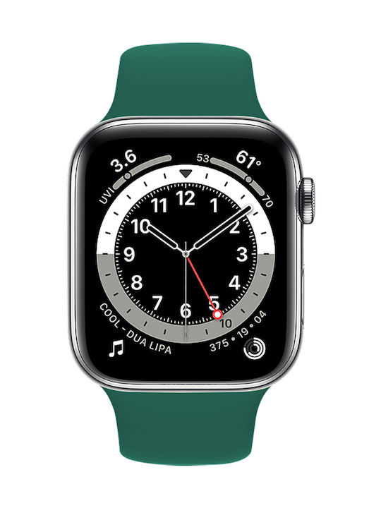Rockrose Rough Jade Curea Silicon cu Pin Verde (Apple Watch 44/45/46mm/Ultra 49mm) RRBAWRJMG
