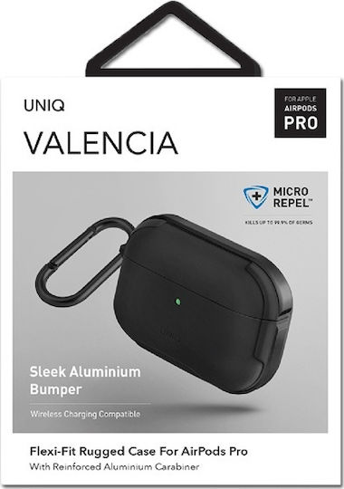Uniq Valencia Case Silicone with Hook in Black color for Apple AirPods Pro