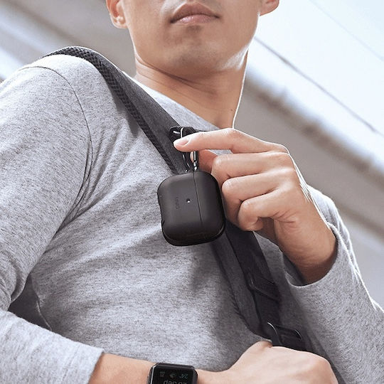 Uniq Valencia Case Silicone with Hook in Black color for Apple AirPods Pro