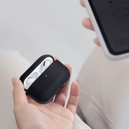Uniq Valencia Case Silicone with Hook in Black color for Apple AirPods Pro