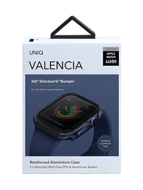 Uniq Valencia Θήκη Σιλικόνης σε Μπλε χρώμα για το Apple Watch 44mm