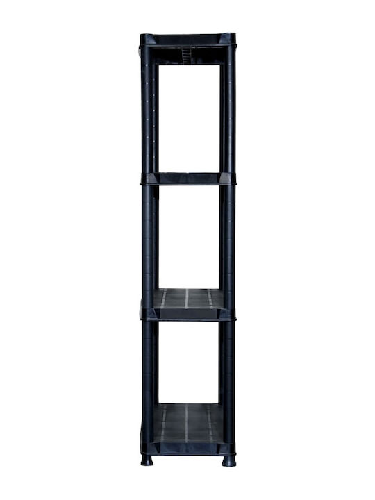 Plastic Outdoor Shelving Unit with 4 Shelves Black 61x30.5x130cm