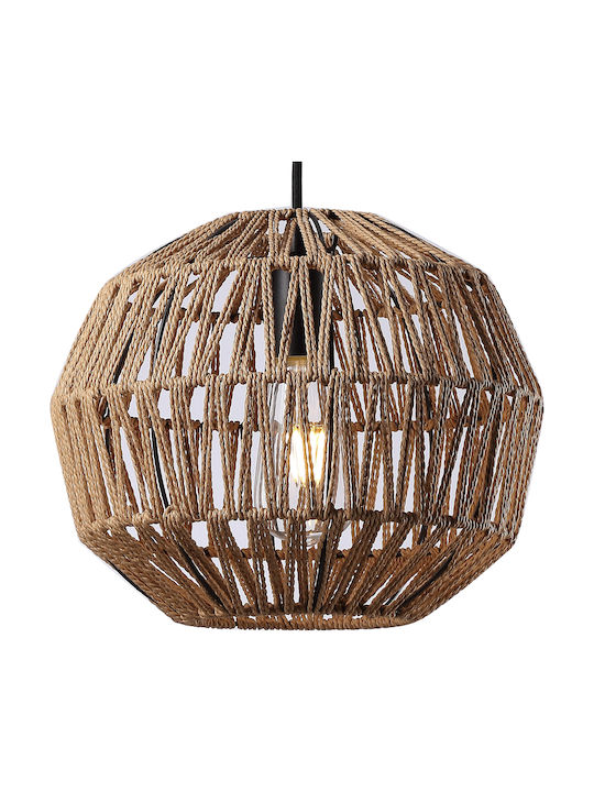 Ravenna Rope Atlas Pendant Light Single-Light with Rope for Socket E27 Brown