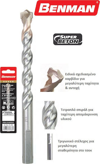 Benman Diamond Drill Carbide with Triangular Shank for Masonry 7x100mm