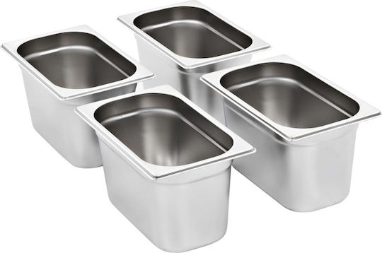 vidaXL Σκεύος Gastronorm Ανοξείδωτο GN1/4 με Βάθος 150mm (4τμχ)