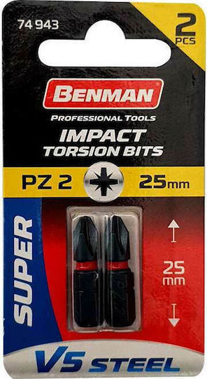 Benman Super Set 2 Screwdriver Bits Star/Torx