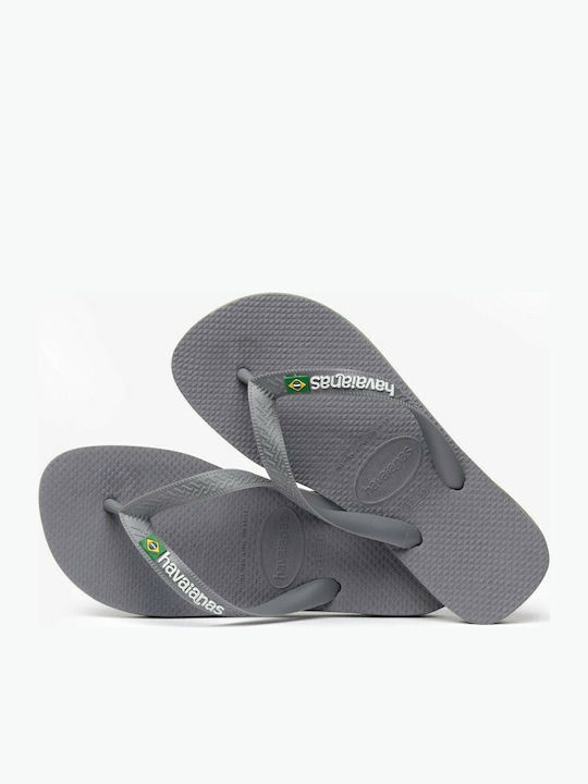 Brasil Logo Men's Flip Flops Gray