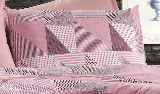 Dimcol Geometrical Σετ Μονό 3τμχ 160x240εκ. 331 Pink / Salmon