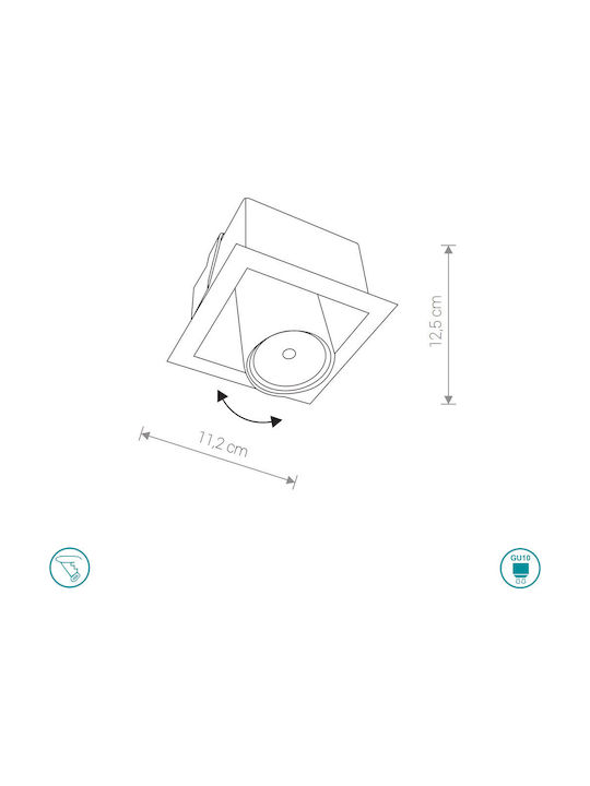 Nowodvorski Eye Mod Round Metallic Recessed Spot with Socket GU10 White 11.2x11.2cm. 1pcs