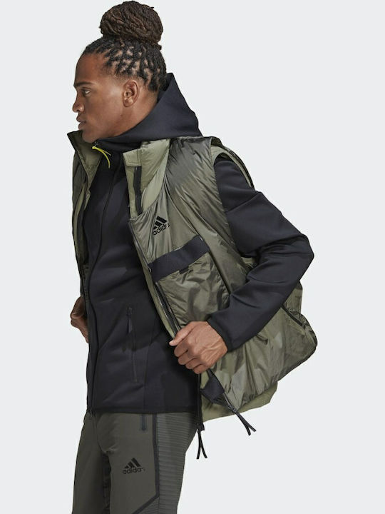 Cold.Rdy Down Sleeveless Athletic Jacket Khaki