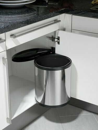 Hailo Mülleimer aus Edelstahl mit Pedal Silber 15lt
