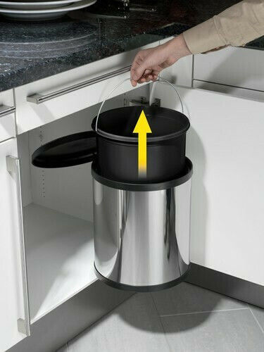 Hailo Mülleimer aus Edelstahl mit Pedal Silber 15lt