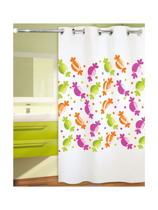 San Lorentzo Candies Fabric Shower Curtain 240x180cm Hookless 1961