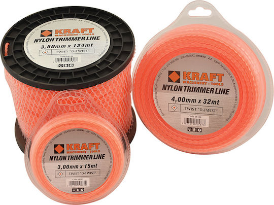 Kraft D-Twist Square Twist Brush Cutter Trimmer Line 4mm 95m 69349