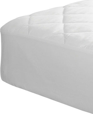 Vesta Home Single Quilted Mattress Cover Fitted Εκάβη White 90x200cm