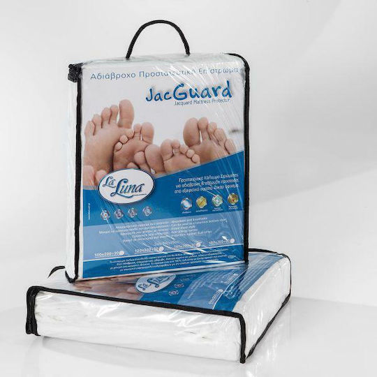 La Luna Protective Cover Single with Skirt Jacguard White 90x200+30cm