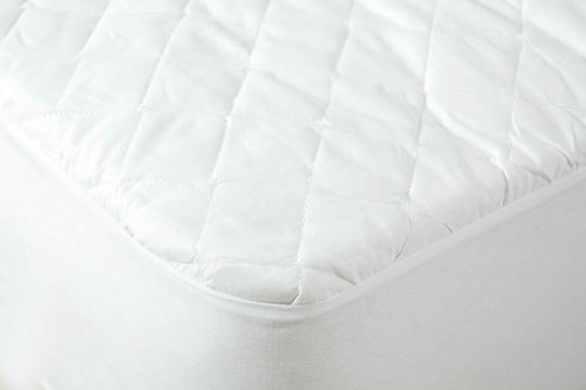 Nima Protective Cover Double with Skirt Abbraccio Fabric White 150x200+30cm