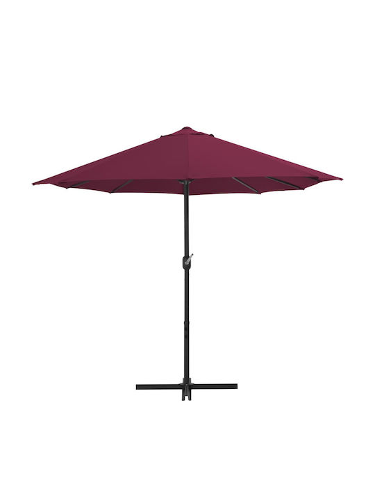 Umbrella Floor Square Aluminum Burgundy with Base 4.6x2.7m 44871