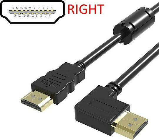 Powertech HDMI 1.4 High Speed 1080p 120Hz Cable HDMI male - HDMI male 1.5m Μαύρο