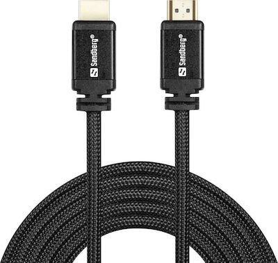 Sandberg HDMI 2.0 Flat Cable HDMI male - HDMI male 2m Μαύρο