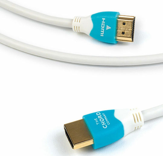 Chord C-View HDMI 2.0 Premium High Speed 4K 60Hz HDR Kabel HDMI-Stecker - HDMI-Stecker 0,75m Weiß