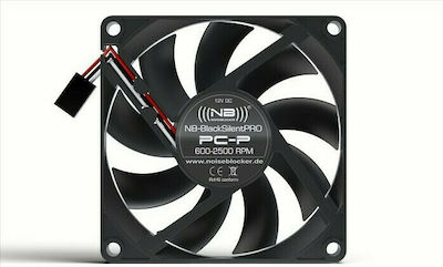 Noiseblocker BlackSilentPro PCP 80mm 4-Pin PWM Case Fan Gray