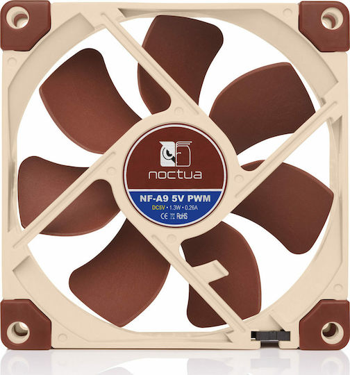 Noctua NF-A9 5V Case Fan 92mm (2000rpm / 46.4cfm) Without LEDs Lighting and Connection 4-Pin PWM Brown