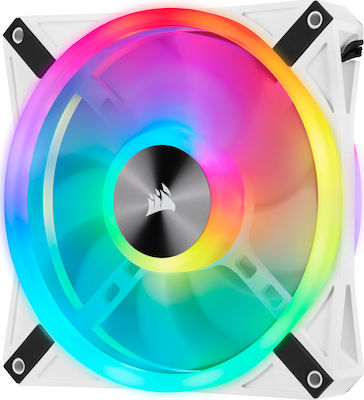 Corsair iCUE QL140 RGB Case Fan με Σύνδεση 4-Pin PWM 2τμχ Λευκό