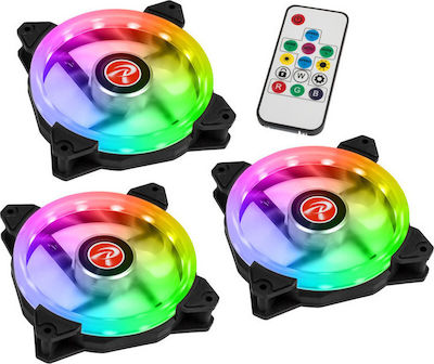 Raijintek IRIS 12 RBW ADD Ventilator Carcasă 120mm cu Iluminare RGB și Conexiune 4-Pin PWM 3buc