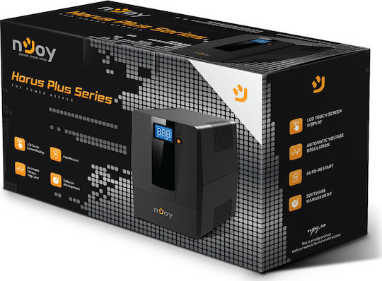 NJOY Horus Plus 800 UPS Line-Interactive 800VA 480W with 2 Schuko Power Plugs