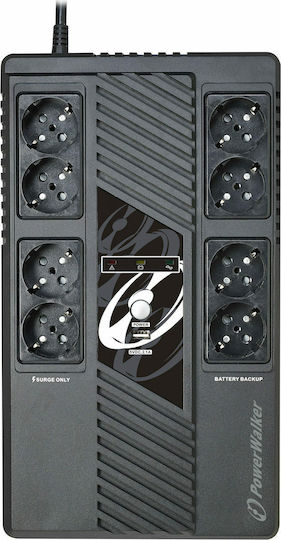 Powerwalker VI 800 MS UPS Line-Interactive 800VA 480W με 8 Schuko Πρίζες