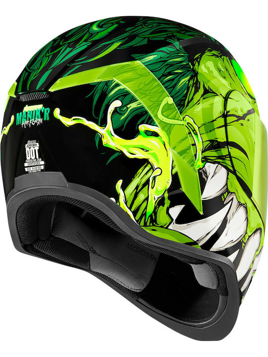 Icon Airform Manik'r Green Motorradhelm Volles Gesicht DOT / ECE 22.05 KR2169