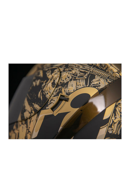 Icon Airform Guardian Gold Motorcycle Helmet Full Face DOT ECE 22.05 with Sun Visor