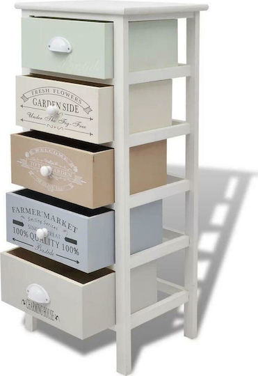 Sertar Mobilier de depozitare din lemn masiv cu 5 Sertare Πολύχρωμη L38xL28xH86.5buc