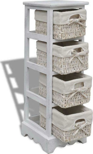 Drawers Storage Made of Wood & Fabric L25xW28xH74cm