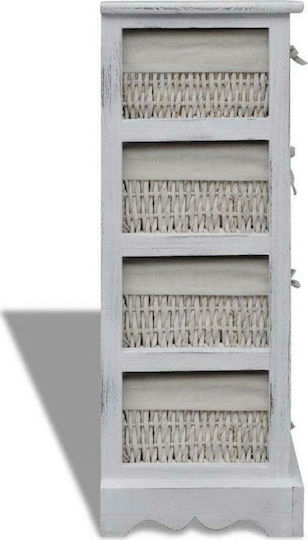 Drawers Storage Made of Wood & Fabric L25xW28xH74cm