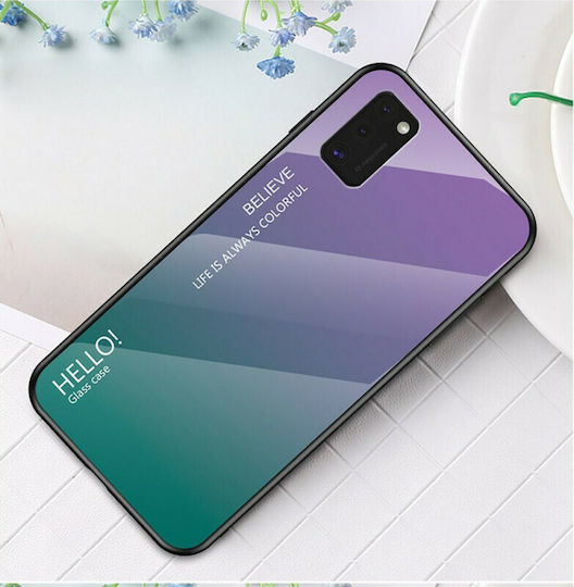 Hurtel Glass Gradient TPU Back Cover Plastic Purple (Galaxy A41)