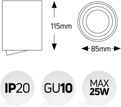 Geyer Einzel Spot mit Fassung GU10 in Weiß Farbe