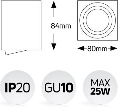 Geyer Einzel Spot mit Fassung GU10 in Weiß Farbe