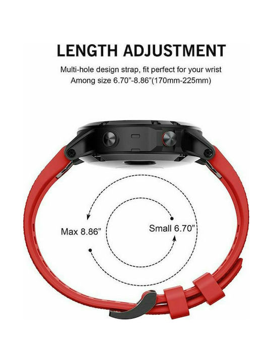 Tech-Protect Каишка Силикон Червен (Fenix 5 / 5 Plus / 6 / 6 Pro / 7 / 7 Pro / 8 (47mm))