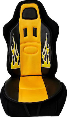 Leatherette Single Seat Cover 1pcs Flames Yellow