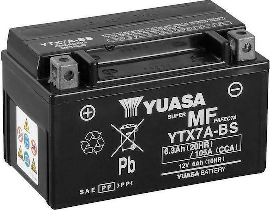 Yuasa Мотоциклетна батерия 105Спецификация с капацитет 6.3Ах