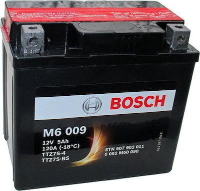 Bosch Μπαταρία Μοτοσυκλέτας M6009 με Χωρητικότητα 5Ah