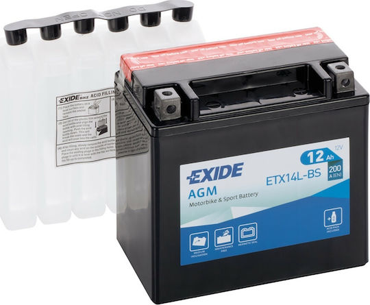 Exide Μπαταρία Μοτοσυκλέτας Maintenance Free με Χωρητικότητα 12Ah
