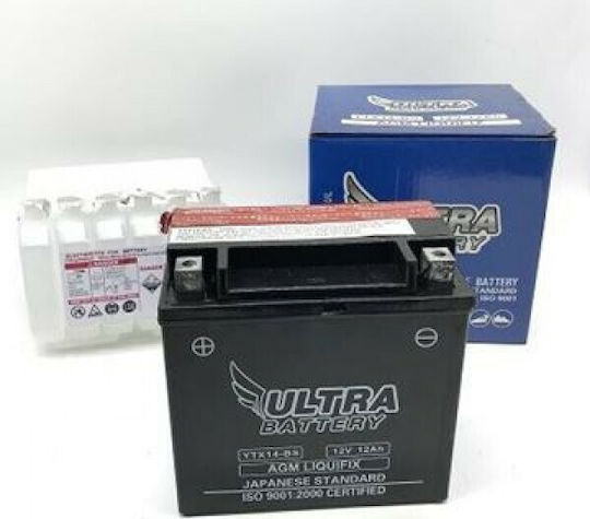 Ultra Motorradbatterie YTX14AHL-BS mit Kapazität 12Ah