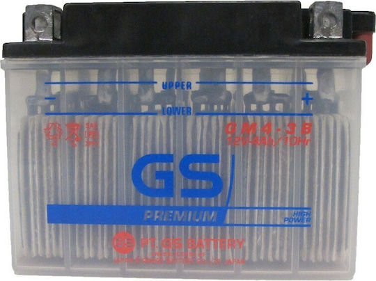 GS Μπαταρία Μοτοσυκλέτας CB4L-B / YB4L-B με Χωρητικότητα 4Ah