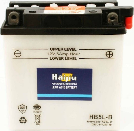 HaiJiu Motorradbatterie HB5L-B mit Kapazität 5Ah