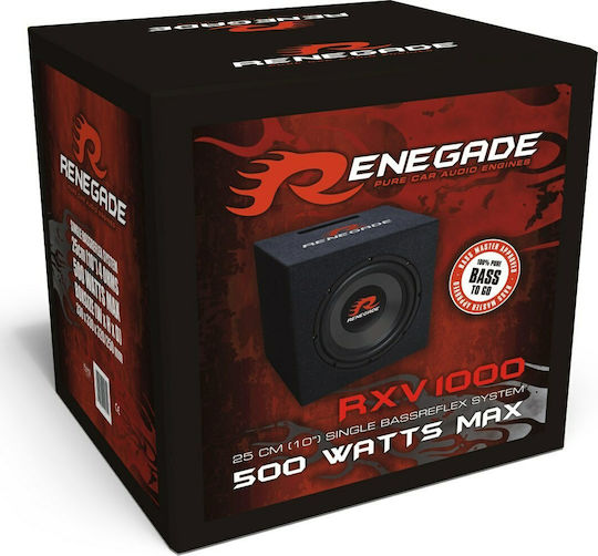 Renegade Car Audio RXV 1000 Car Audio Subwoofer 10" 500W RMS with Box