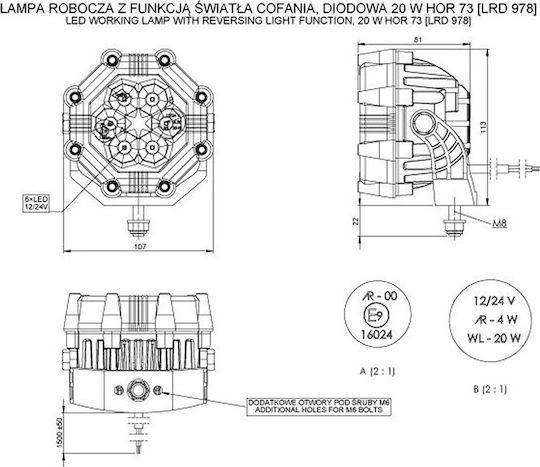 Horpol Rundς Scheinwerfer Auto LED 12 / 24V 20W 1Stück